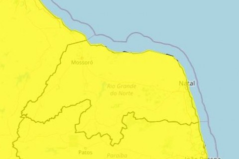 Inmet emite alerta de perigo potencial para todo RN Alerta é válido até a manhã desta sexta-feira 23