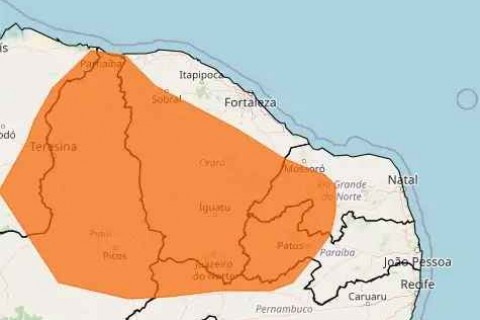 RN está com três alertas de chuvas intensas para as regiões Oeste e Central nesta terça 5